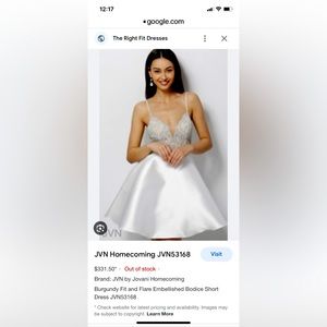 Jovani Stunning Cocktail and/or Wedding dress. Size 8, wore once. one of a kind